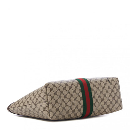 Gucci X BALENCIAGA BB Supreme Monogram Web Graffiti Medium Ophidia Shopping Tote Beige New Acero 4 of 10