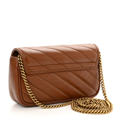 Gucci Azalea Calfskin Matelasse Diagonal Super Mini GG Marmont Shoulder Bag Cuir 3 of 12