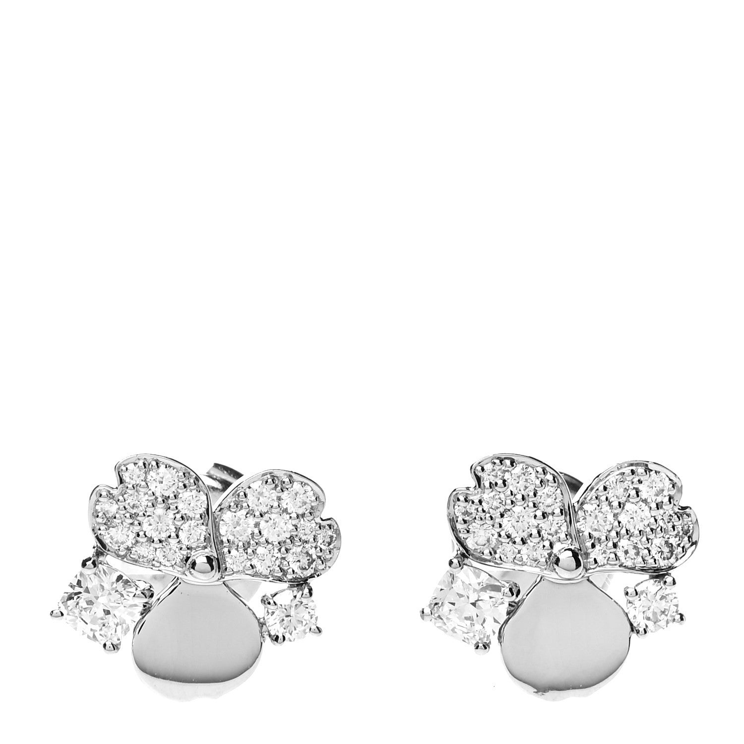 Tiffany Platinum Diamond Paper Flowers Cluster Earrings 1 of 5
