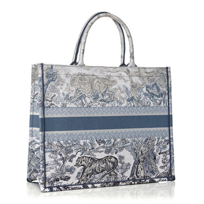 Christian Dior Gradient Canvas Embroidered Large Dioriviera Toile De Jouy Book Tote Blue 2 of 12