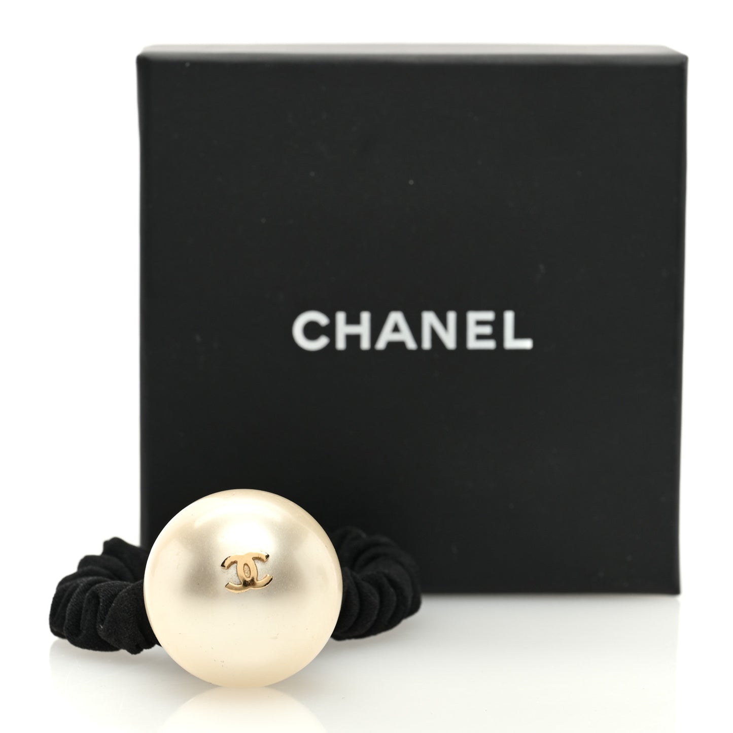 Pearl CC Hair Tie Black Gold Pearly White