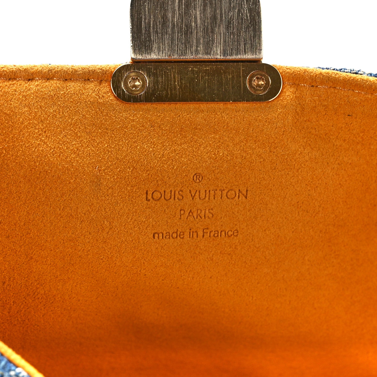 Monogram Denim Pochette Plat Clutch Blue
