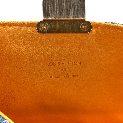Louis Vuitton Monogram Denim Pochette Plat Clutch Blue 6 of 10