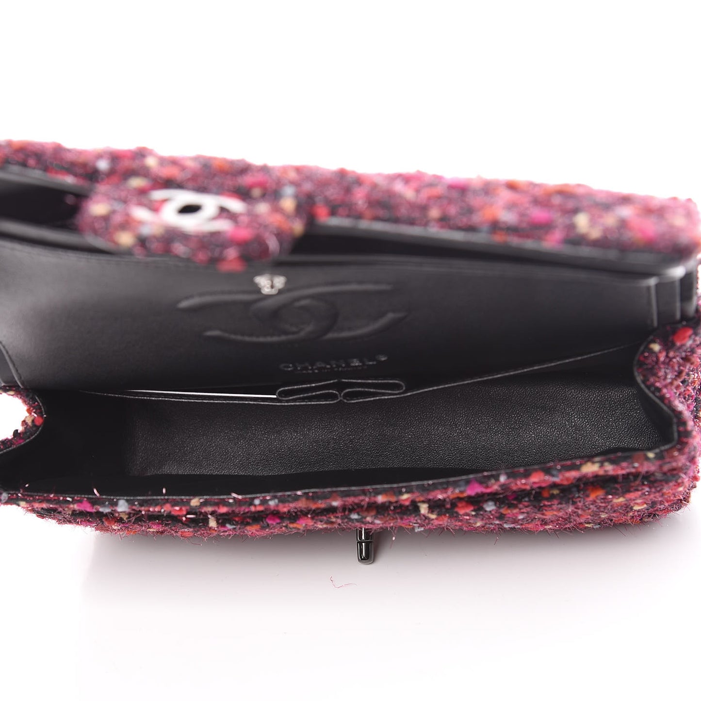 Tweed Quilted Medium Double Flap Multicolor
