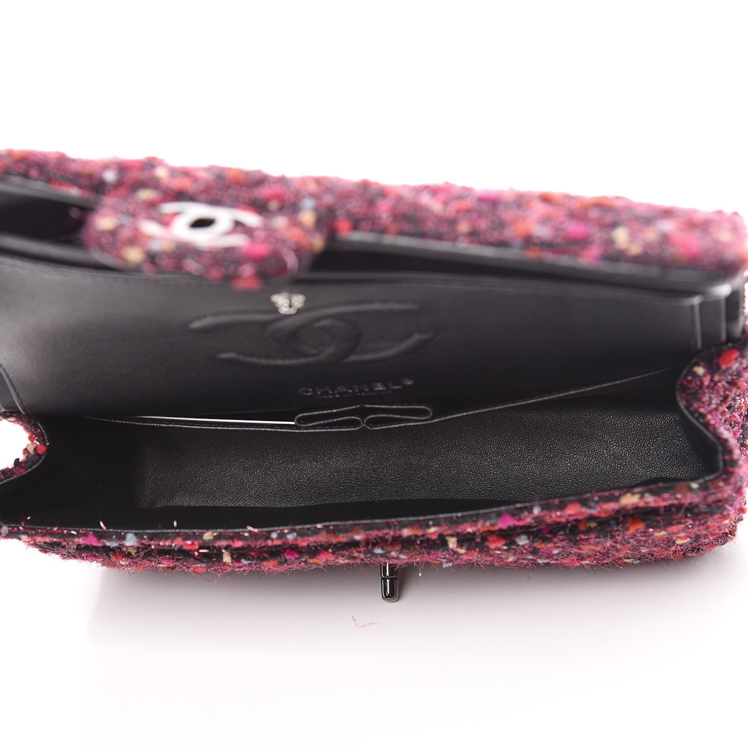 Chanel Tweed Quilted Medium Double Flap Multicolor 4 of 14