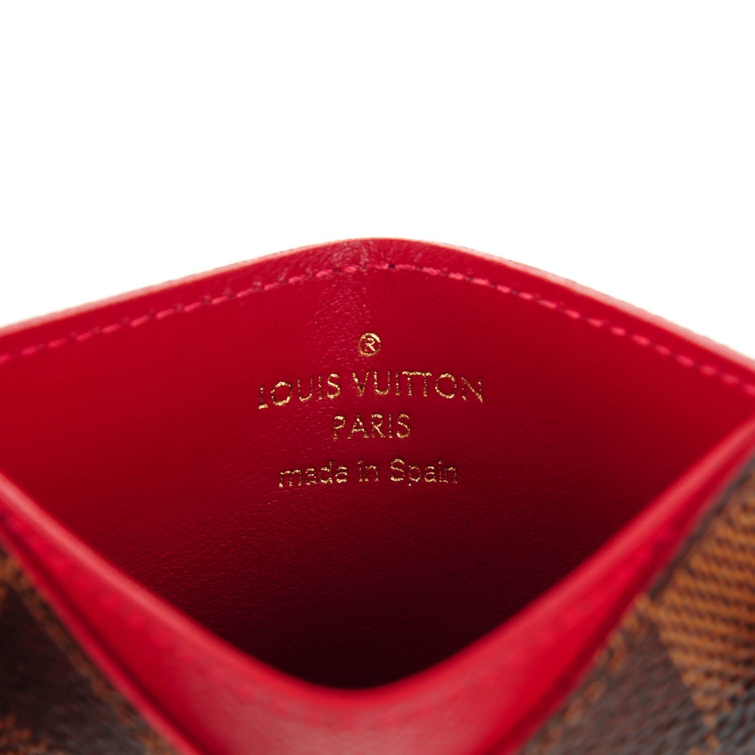 Louis Vuitton Damier Ebene Caissa Card Holder Cherry 6 of 7