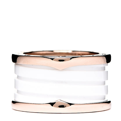 Bulgari 18K Rose Gold White Ceramic B.Zero1 Four-Band Ring 52 6 2 of 5