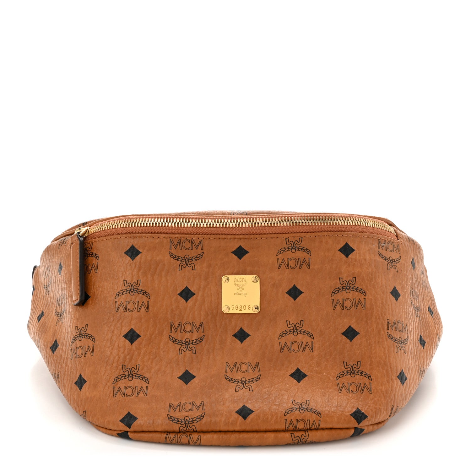 MCM Visetos Stark Belt Bag Cognac 1 of 9