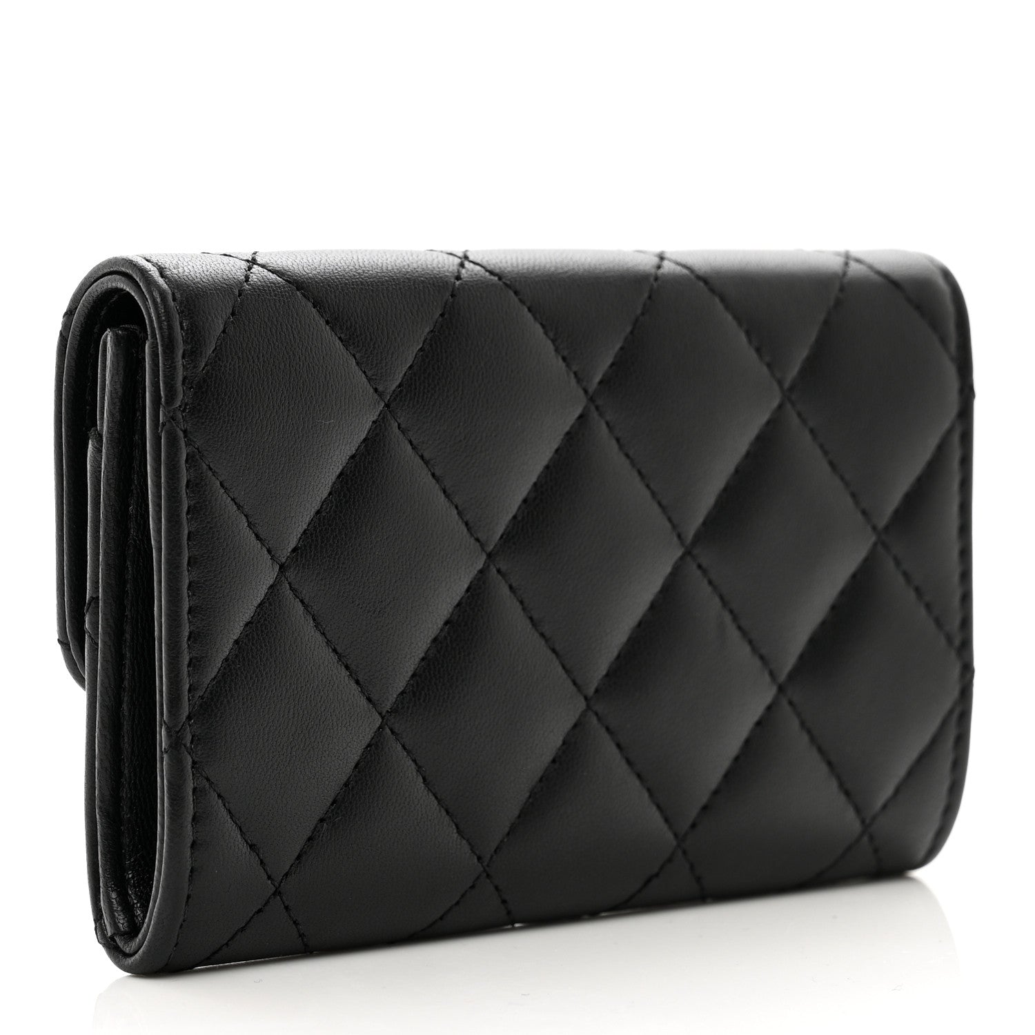 Chanel Lambskin Quilted Flap Card Holder Black 3 of 8