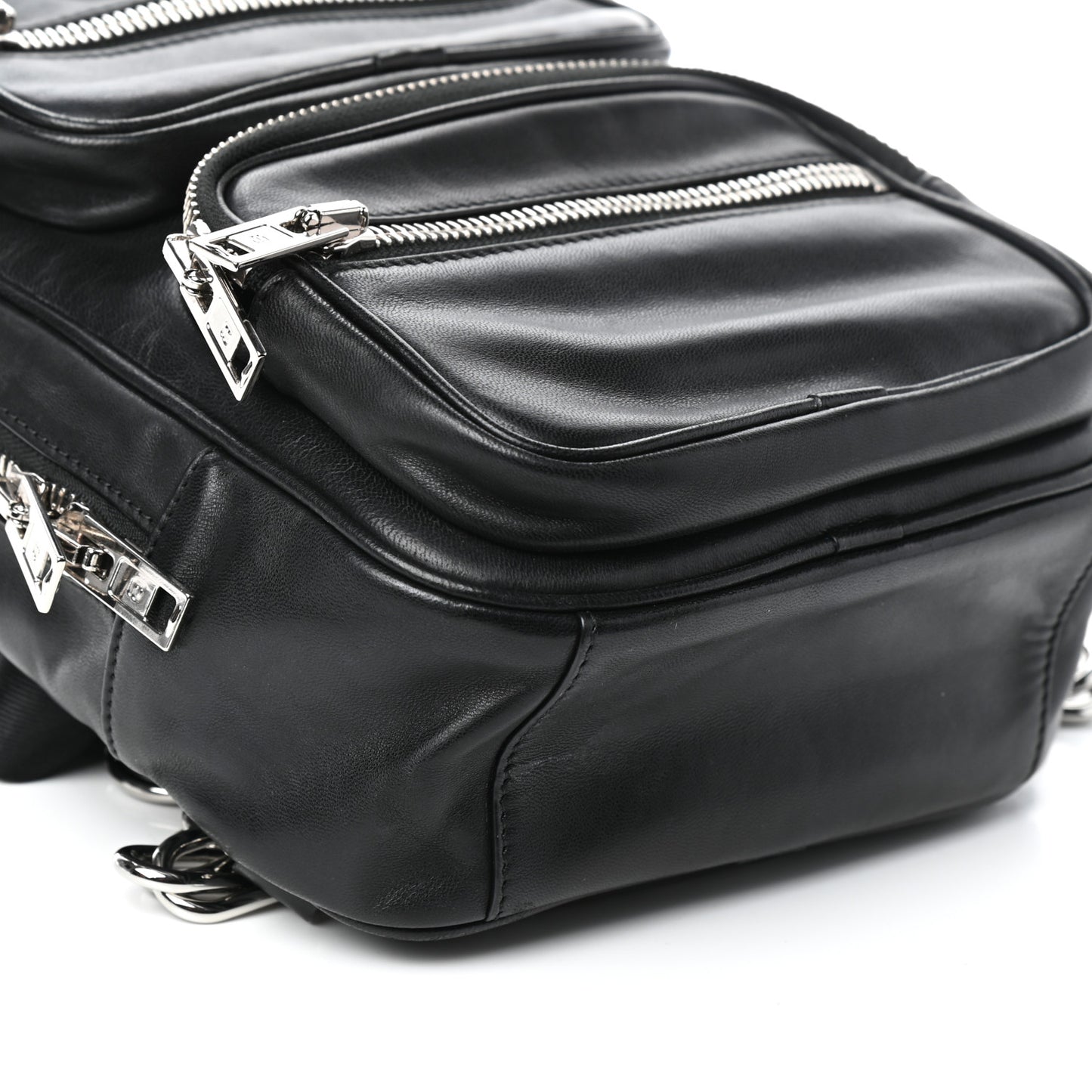 Lambskin Double Zip Backpack Black