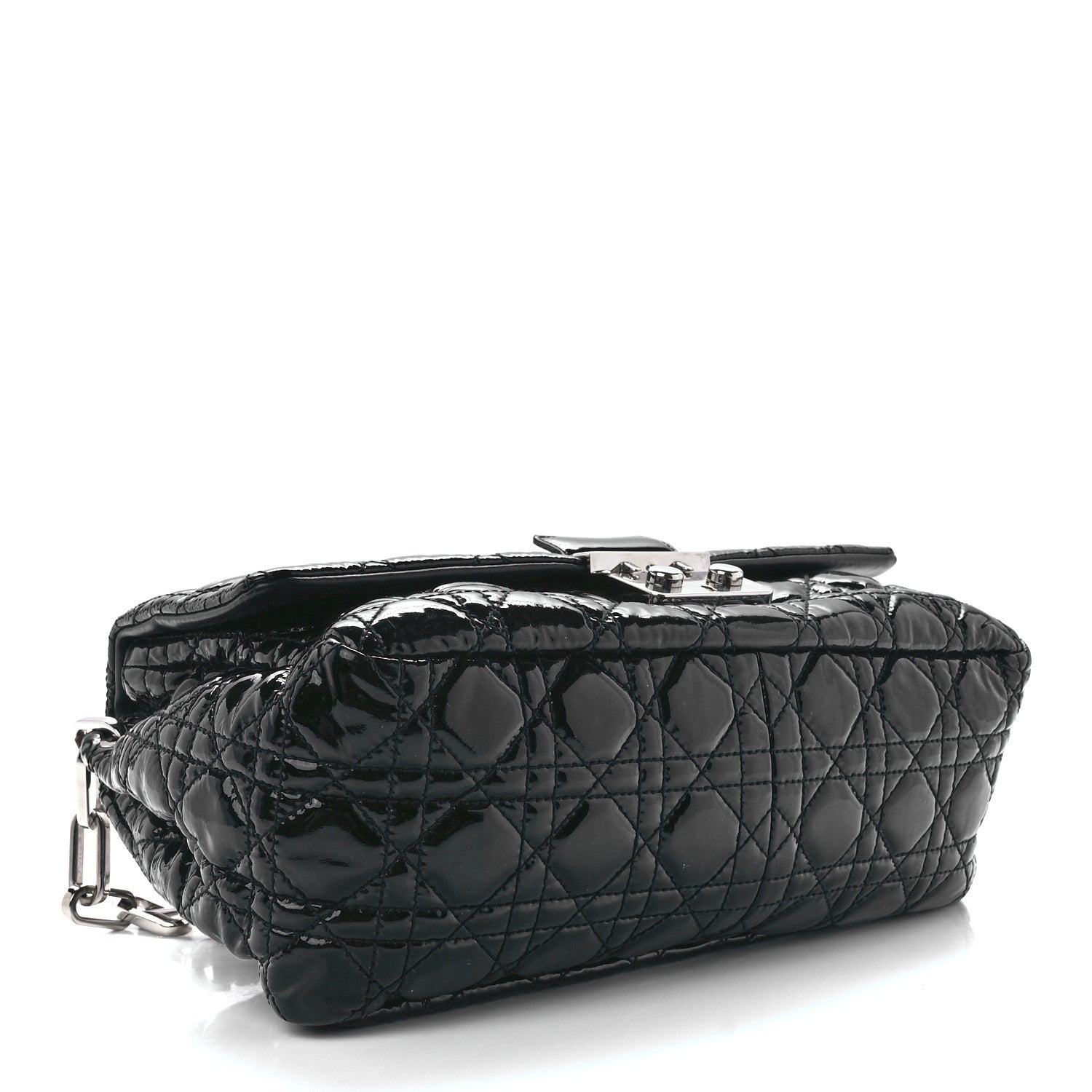Christian Dior Patent Cannage New Lock Flap Black 4 of 12