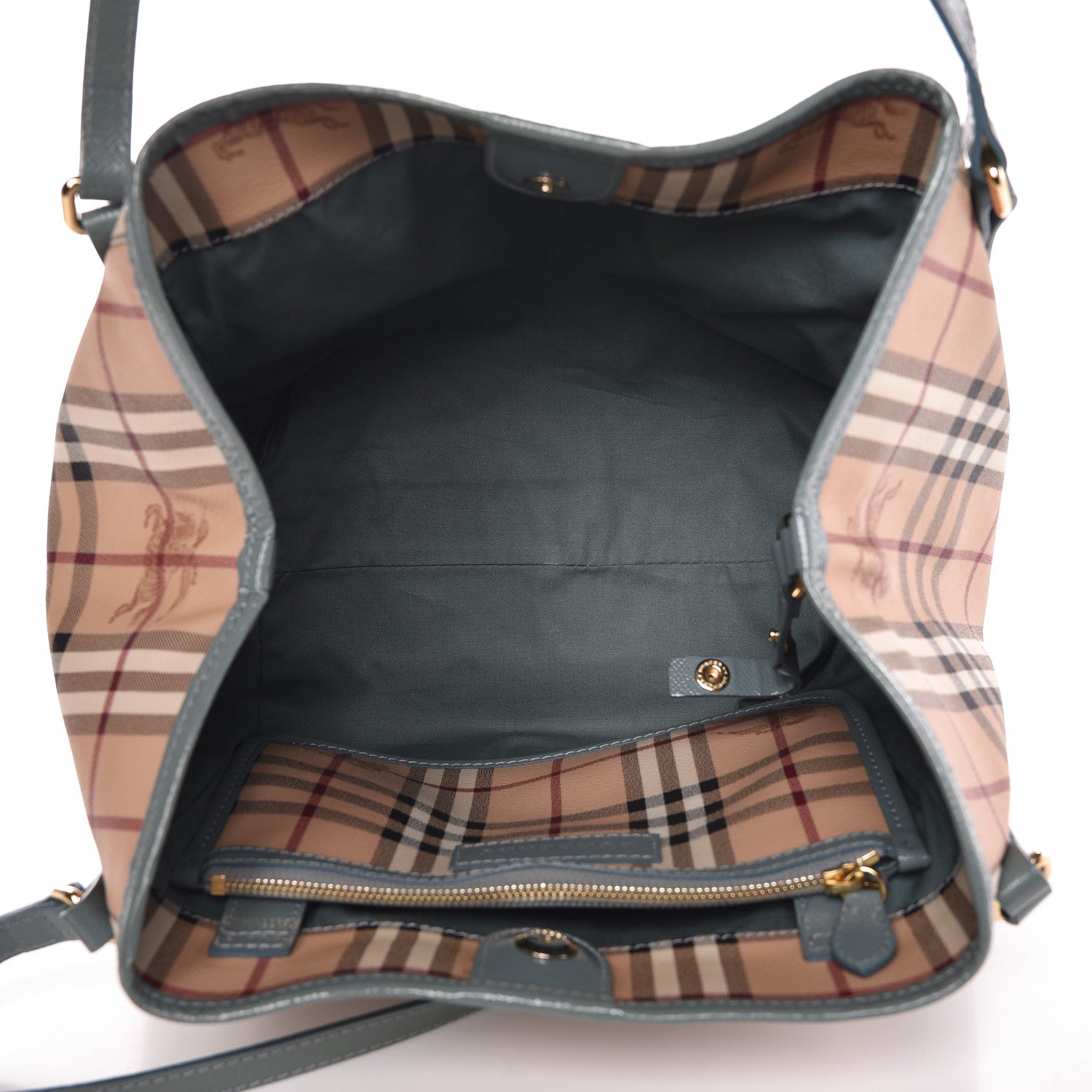 Burberry Haymarket Check Small Canterbury Tote Eucalyptus Grey 5 of 11