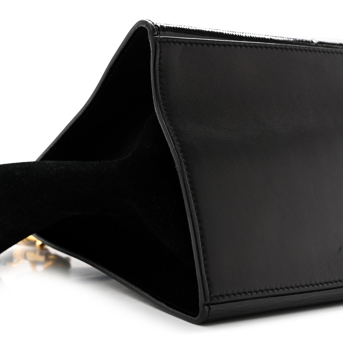 Celine Patent Suede Medium Trapeze Black 8 of 12