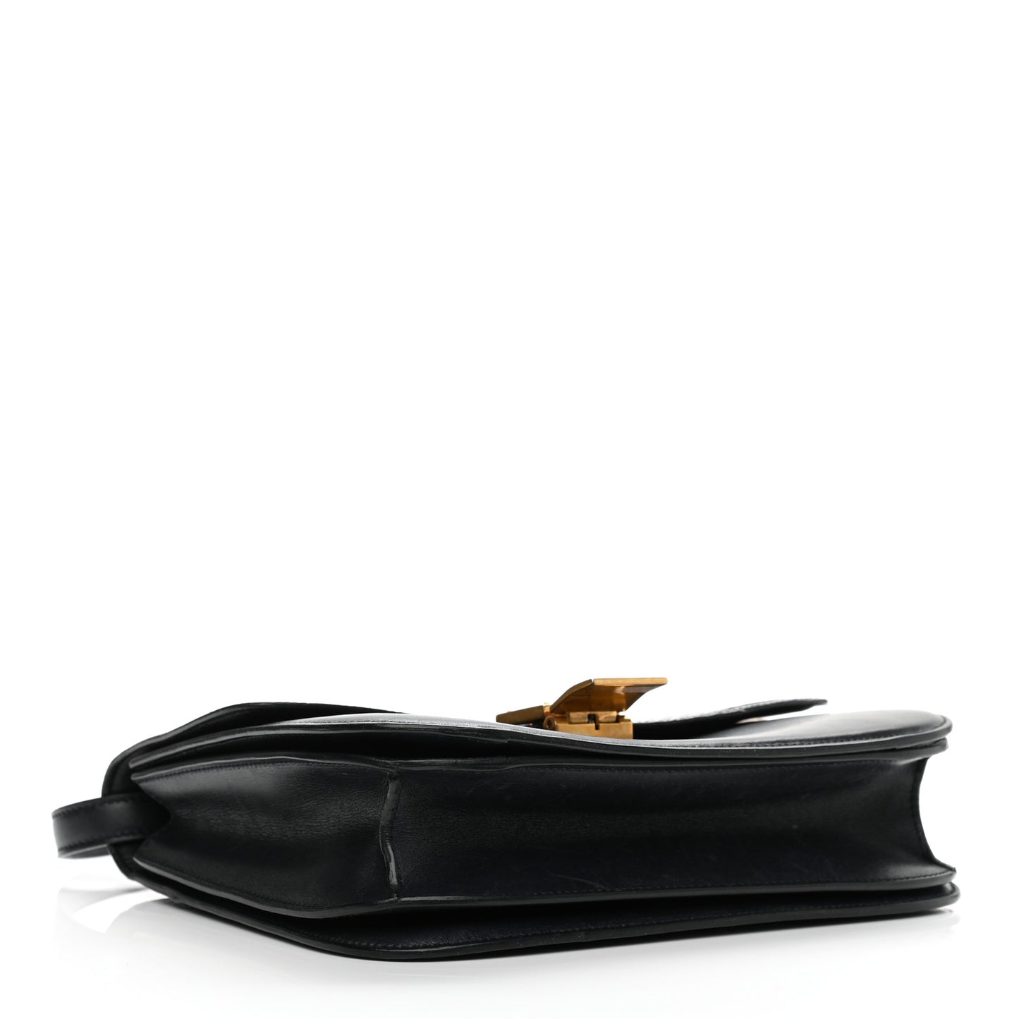 Ostrich Leg Medium Classic Box Flap Bag Dark Blue