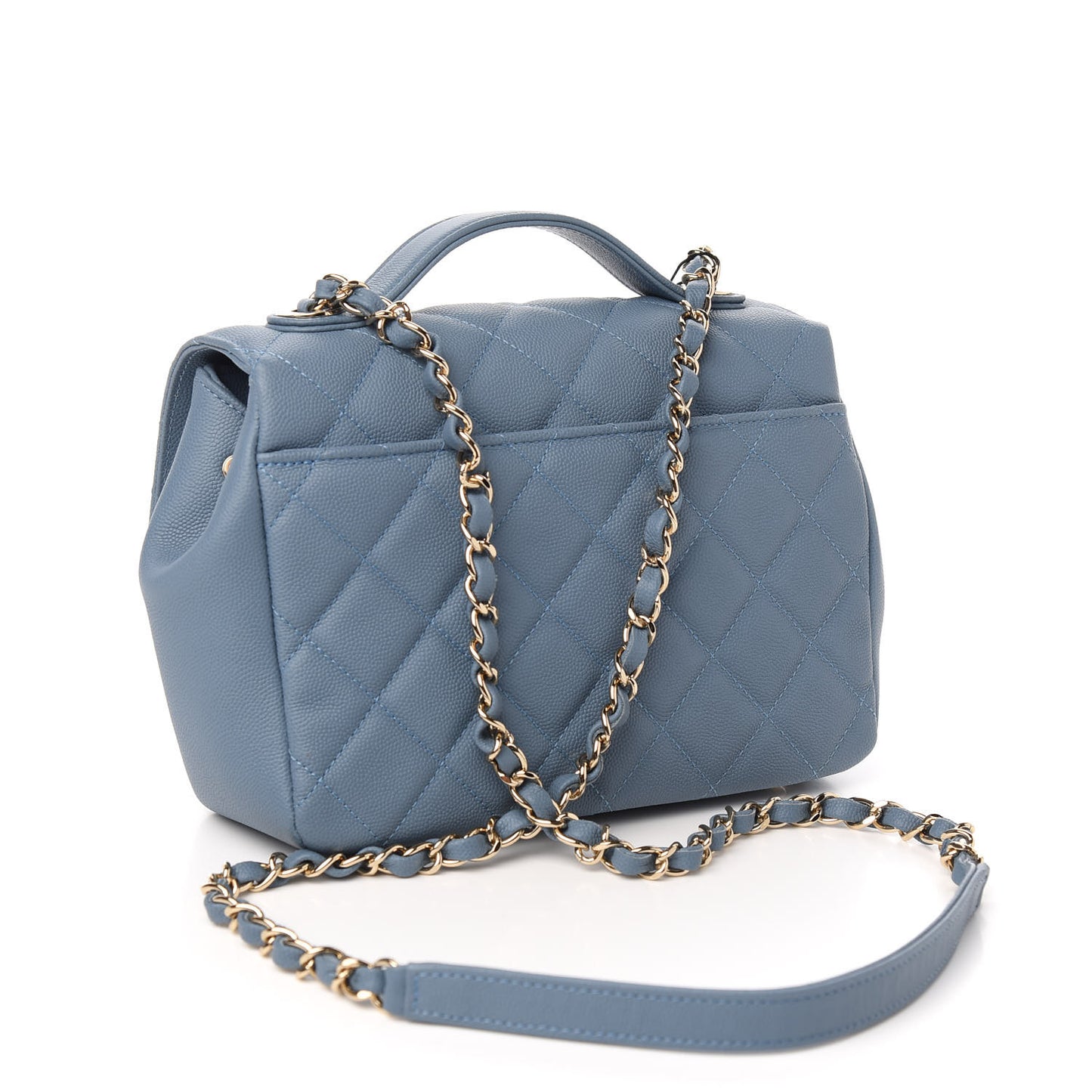 Caviar Quilted Medium Business Affinity Flap Blue