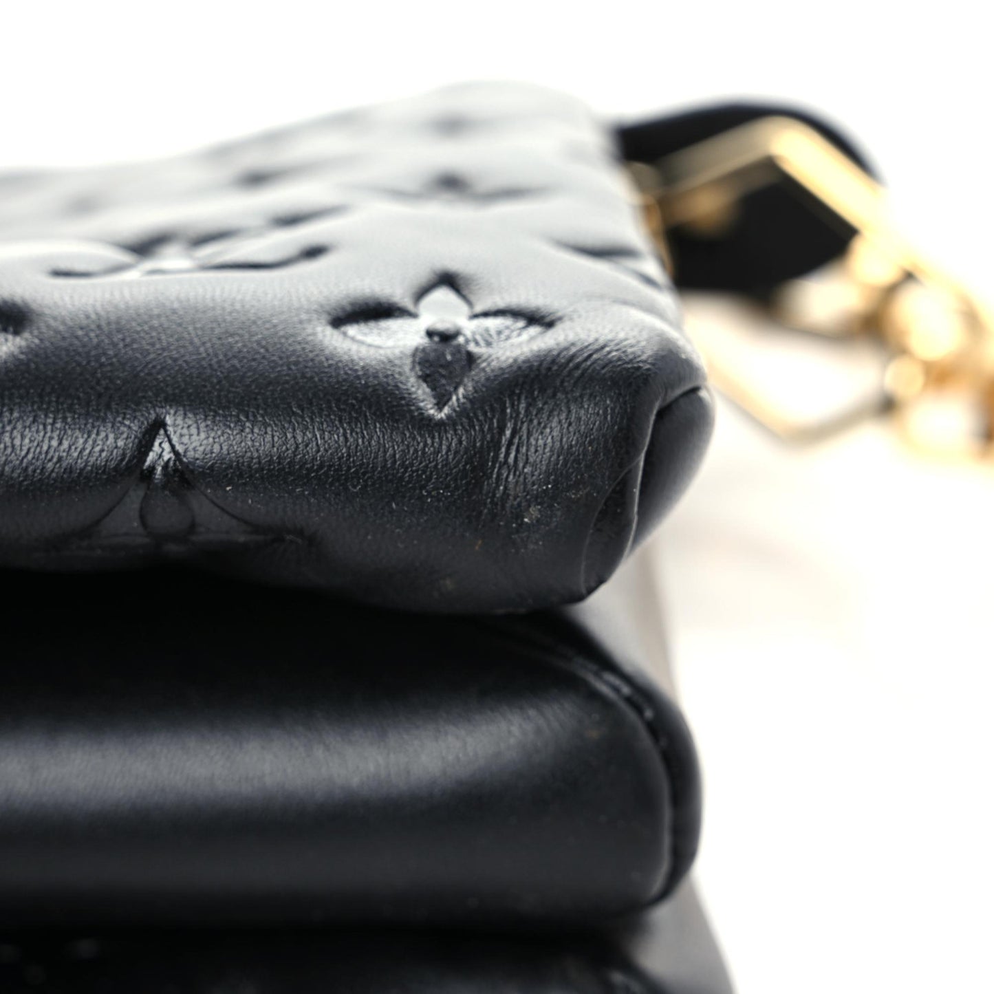 Lambskin Embossed Monogram Coussin PM Black
