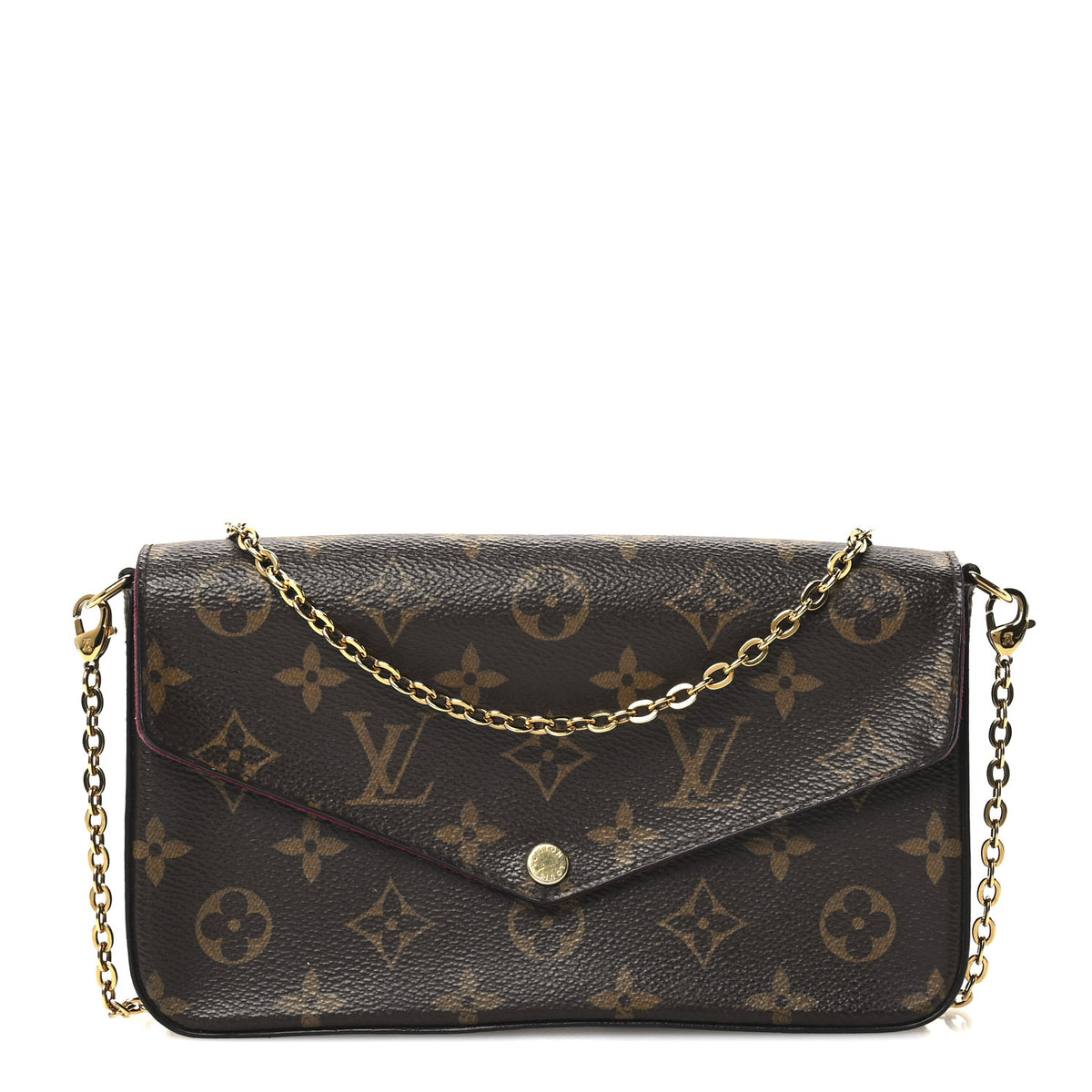 Louis Vuitton Monogram Pochette Felicie Chain Wallet Fuchsia 1 of 11