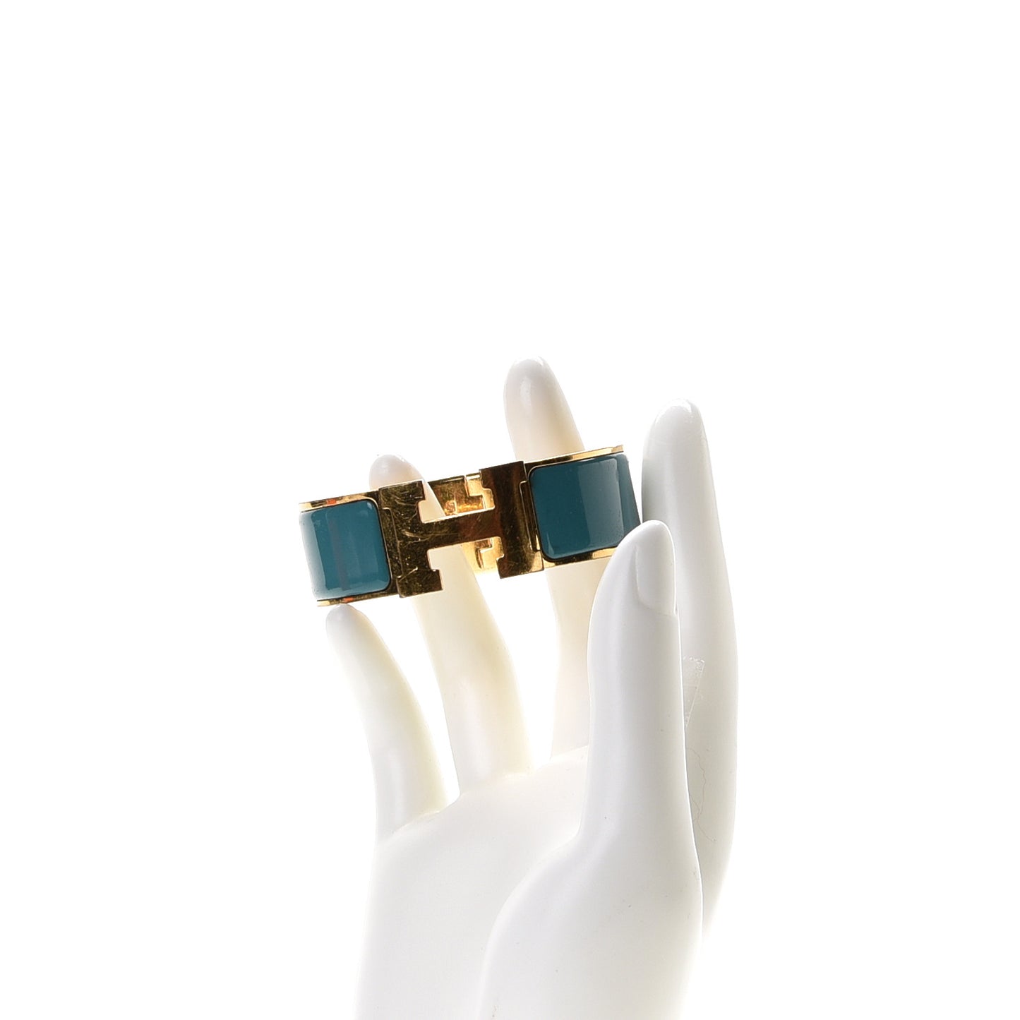Enamel Wide Clic Clac H Bracelet PM Bleu Canard