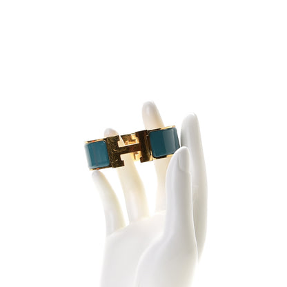 Hermes Enamel Wide Clic Clac H Bracelet PM Bleu Canard 3 of 5