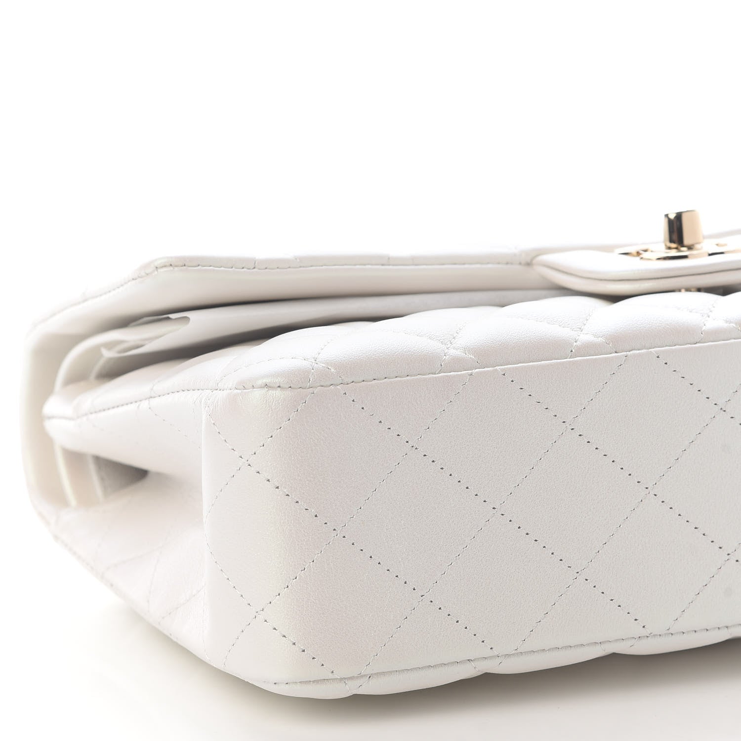 Chanel Iridescent Calfskin Quilted Medium Double Flap White 5 of 9