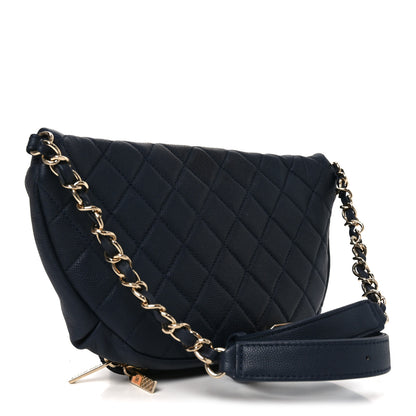 Chanel Caviar Quilted Business Affinity Waist Belt Bag Navy 2 of 8