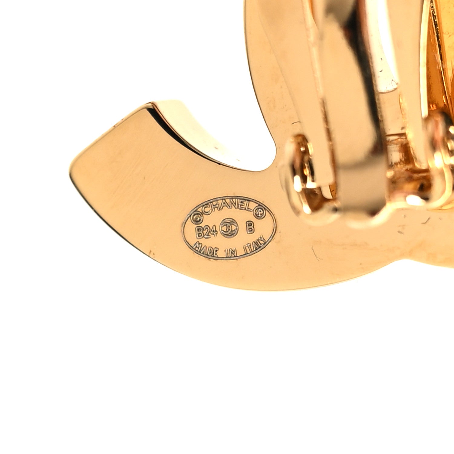 Chanel Enamel CC Clip On Earrings Black Gold 4 of 5