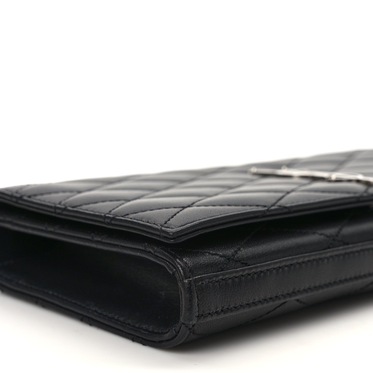 Saint Laurent Lambskin Quilted Kate Clutch Black 7 of 9