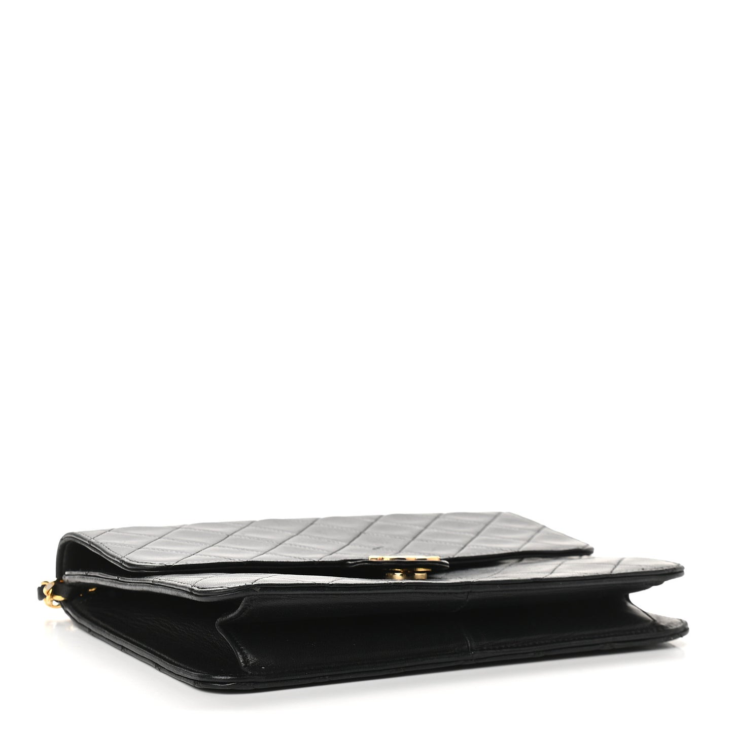 Lambskin Quilted Small Single Flap Black