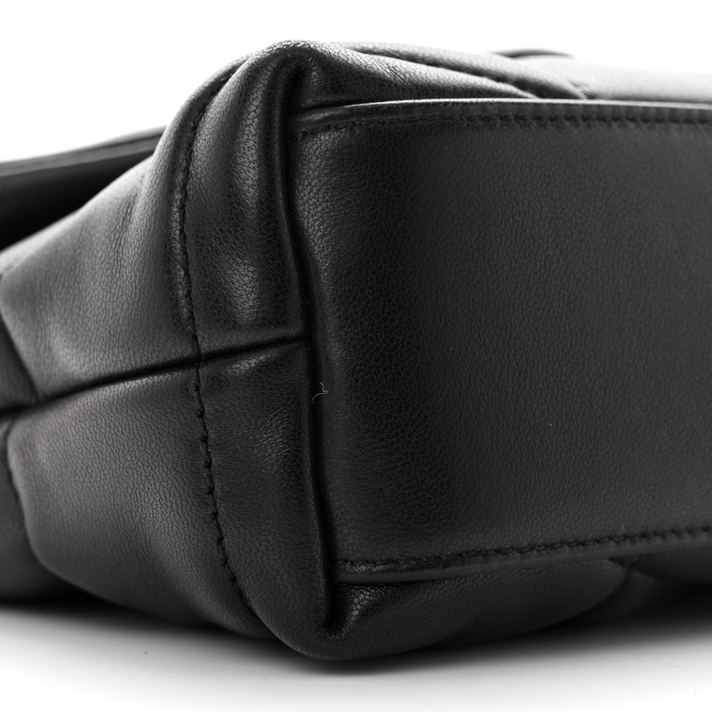 Lambskin Quilted Toy Loulou Puffer Monogram Chain Satchel Black