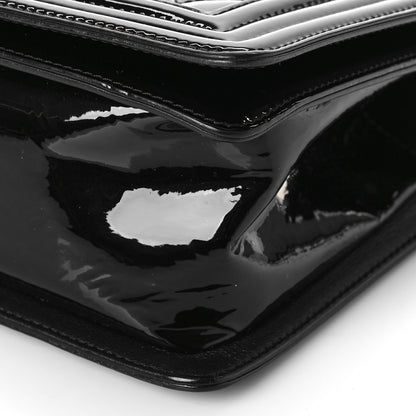 Chanel Patent Calfskin Quilted Medium Plexiglass Boy Flap Black 9 of 9