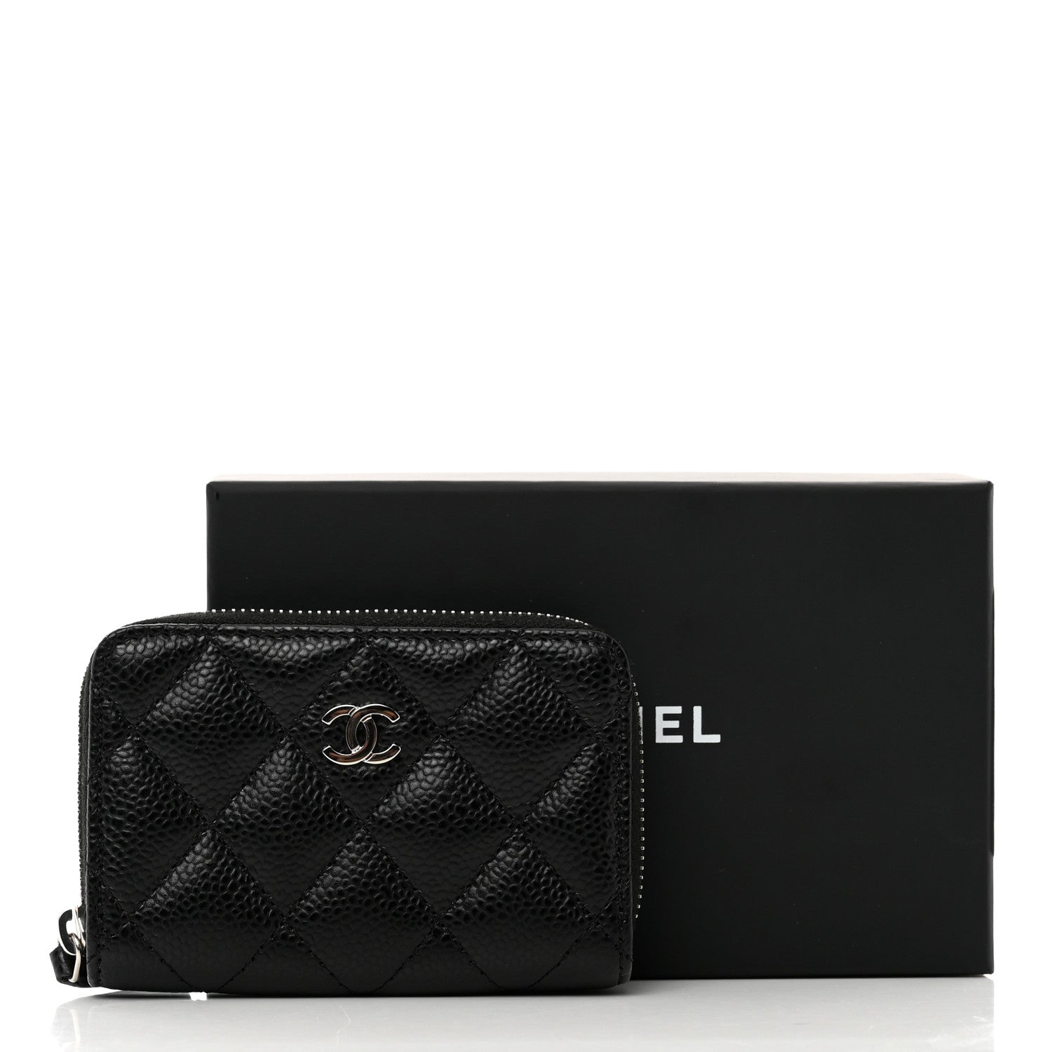 Chanel Caviar Quilted Zip Coin Purse Black 8 of 8