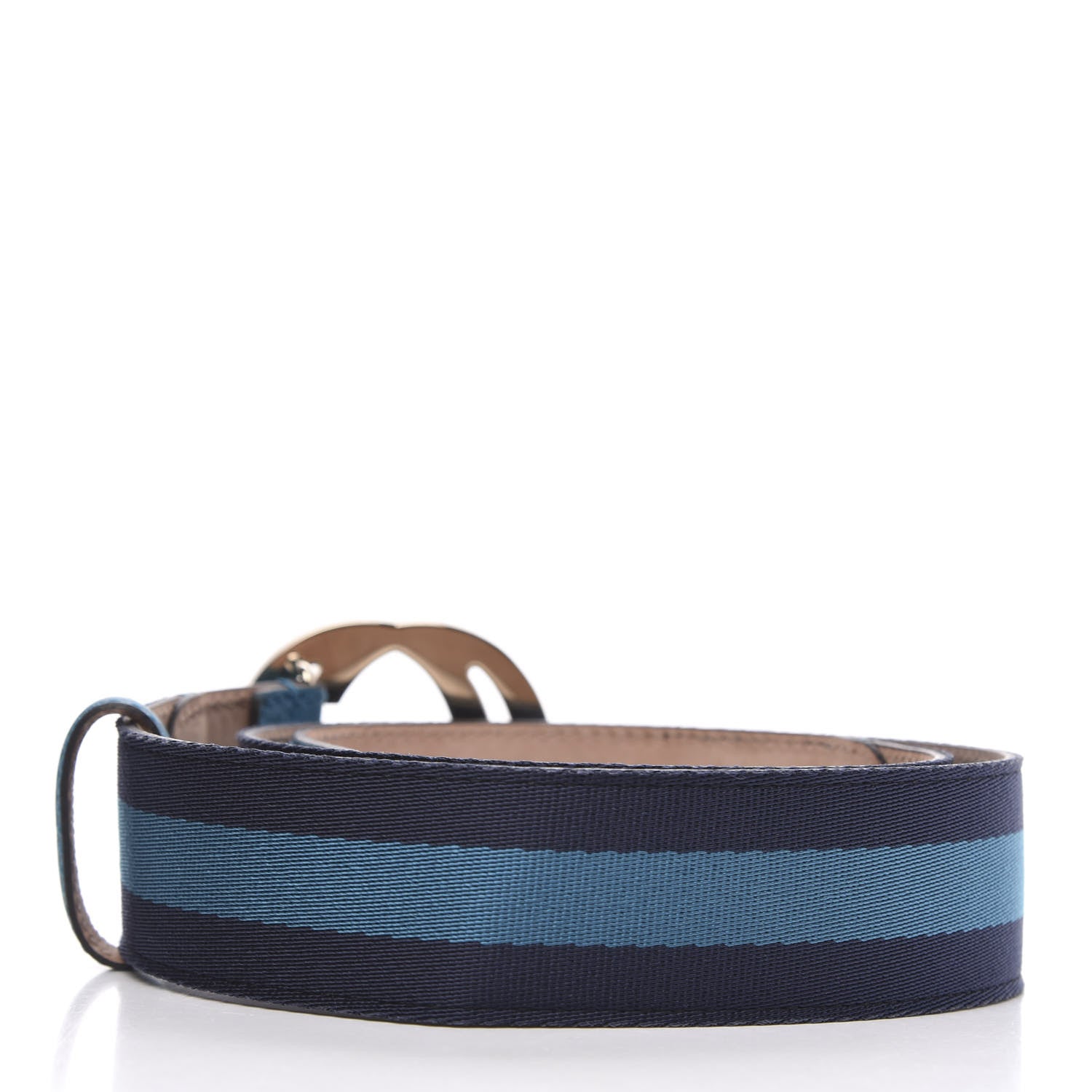 Gucci Calfskin Web Interlocking G Belt 85 34 Light Blue 2 of 5