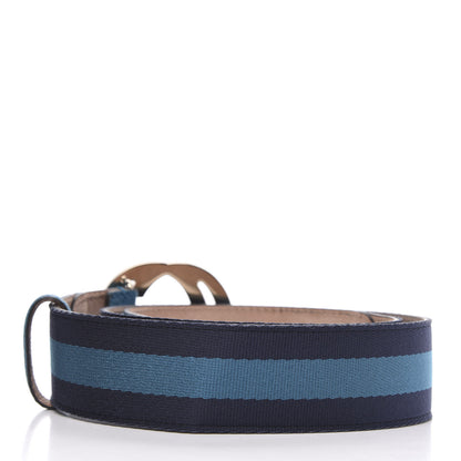 Gucci Calfskin Web Interlocking G Belt 85 34 Light Blue 2 of 5