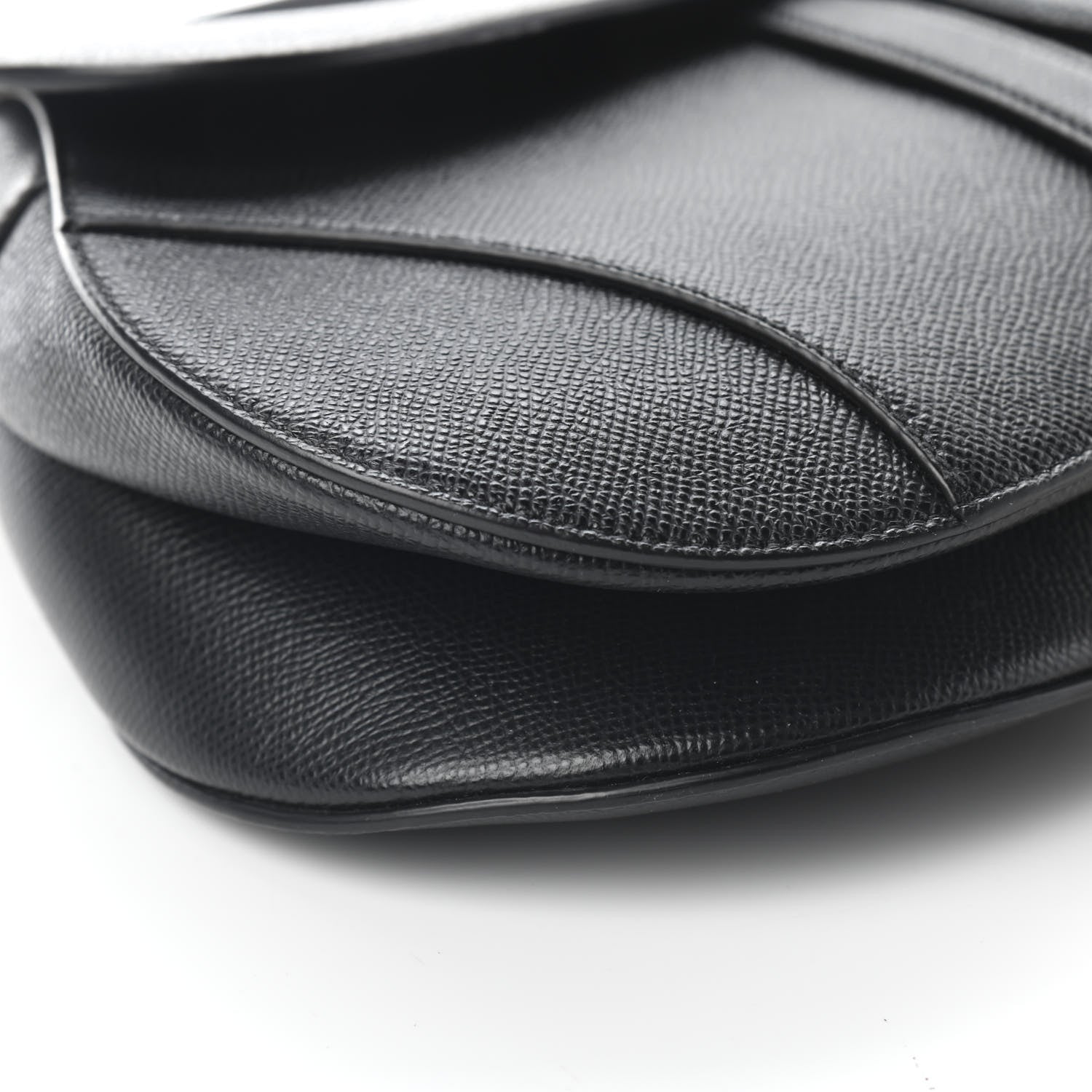 Christian Dior Grained Calfskin Saddle Bag Black 7 of 9