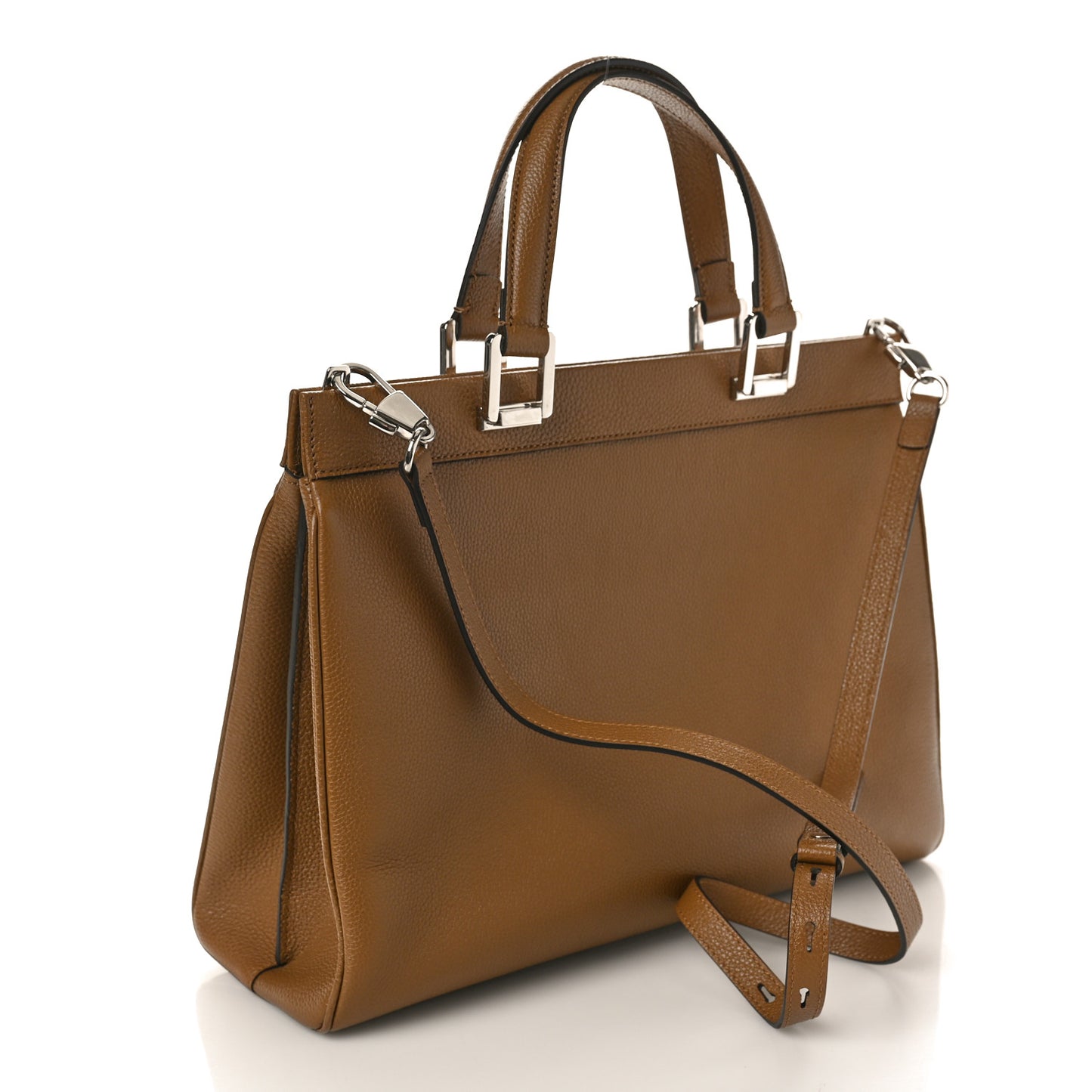Grainy Calfskin Medium Zumi Top Handle Bag Friky Taupe