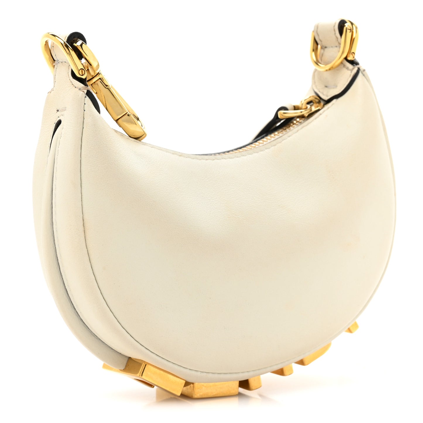 Vitello Grace Matte Nano Fendigraphy Hobo Charm White Ice