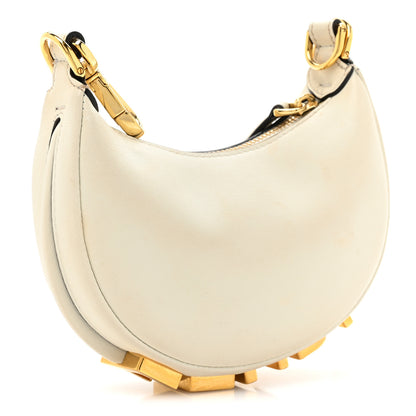 Fendi Vitello Grace Matte Nano Fendigraphy Hobo Charm White Ice 2 of 11