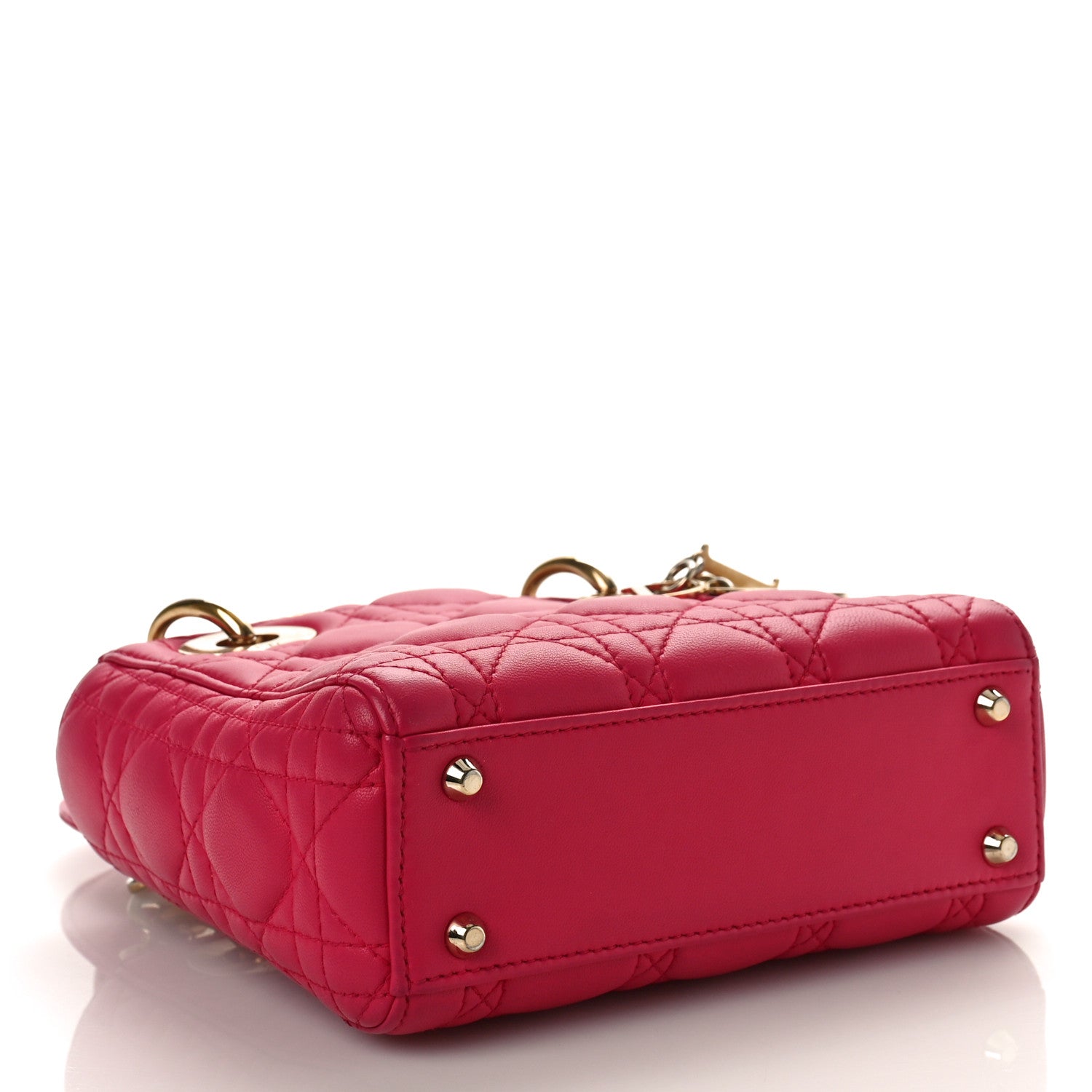 Christian Dior Lambskin Cannage Mini Lady Dior Fuchsia 4 of 8