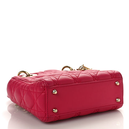 Christian Dior Lambskin Cannage Mini Lady Dior Fuchsia 4 of 8