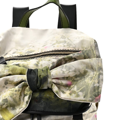 Valentino Garavani Nylon Foral Print Bow Backpack Green Multicolor 7 of 11