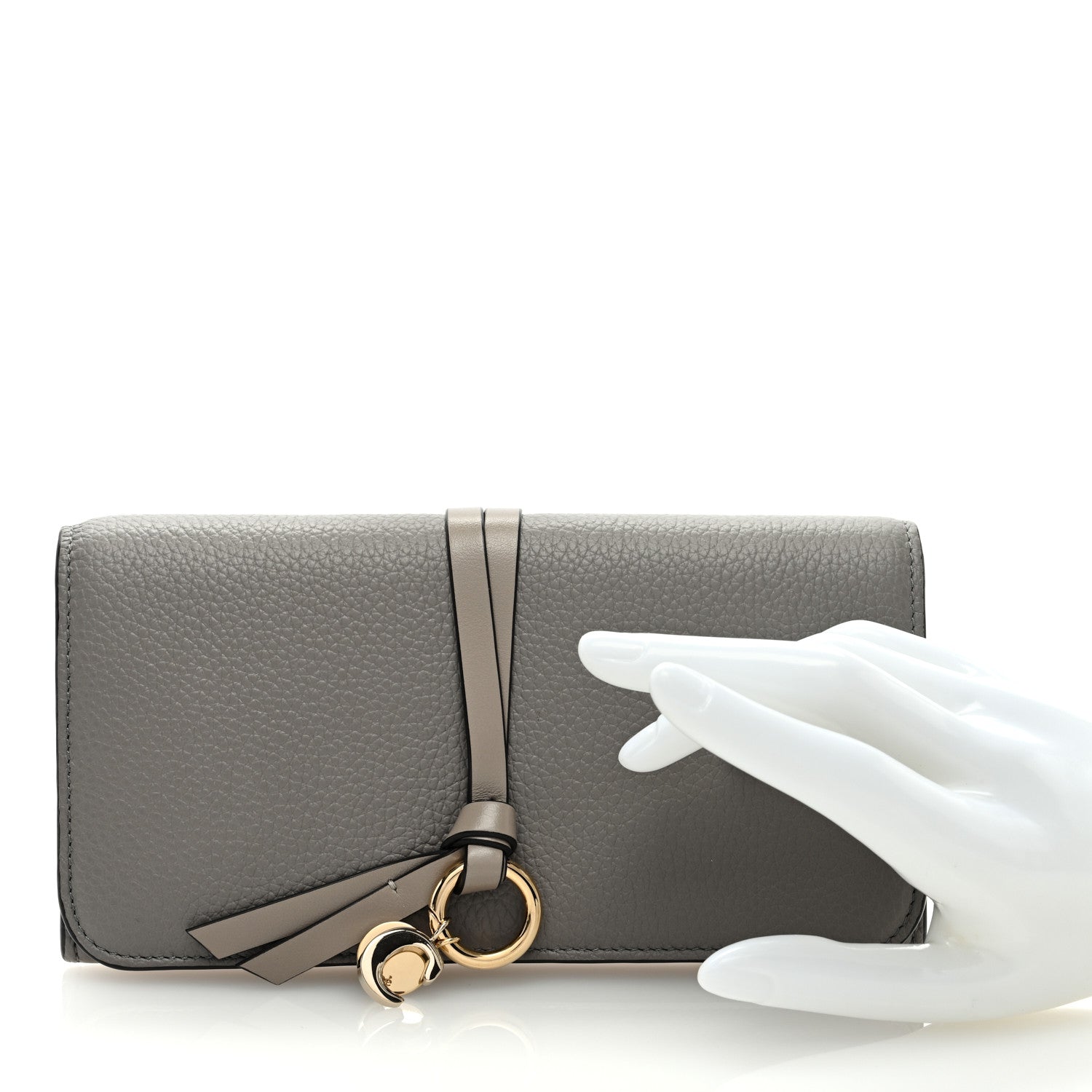 Chloe Calfskin Alphabet Long Wallet Cashmere Grey 2 of 6