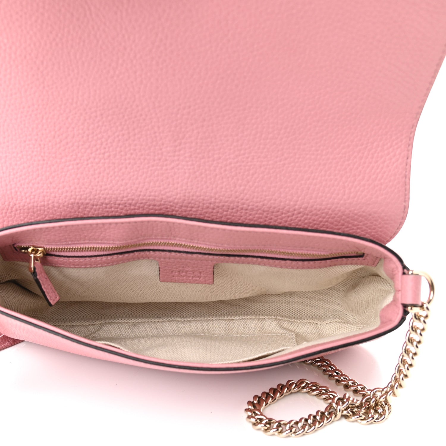 Gucci Pebbled Calfskin Medium Soho Flap Crossbody Pink 5 of 10