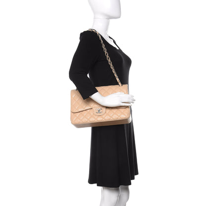 Chanel Caviar Quilted Jumbo Double Flap Beige Clair 2 of 14