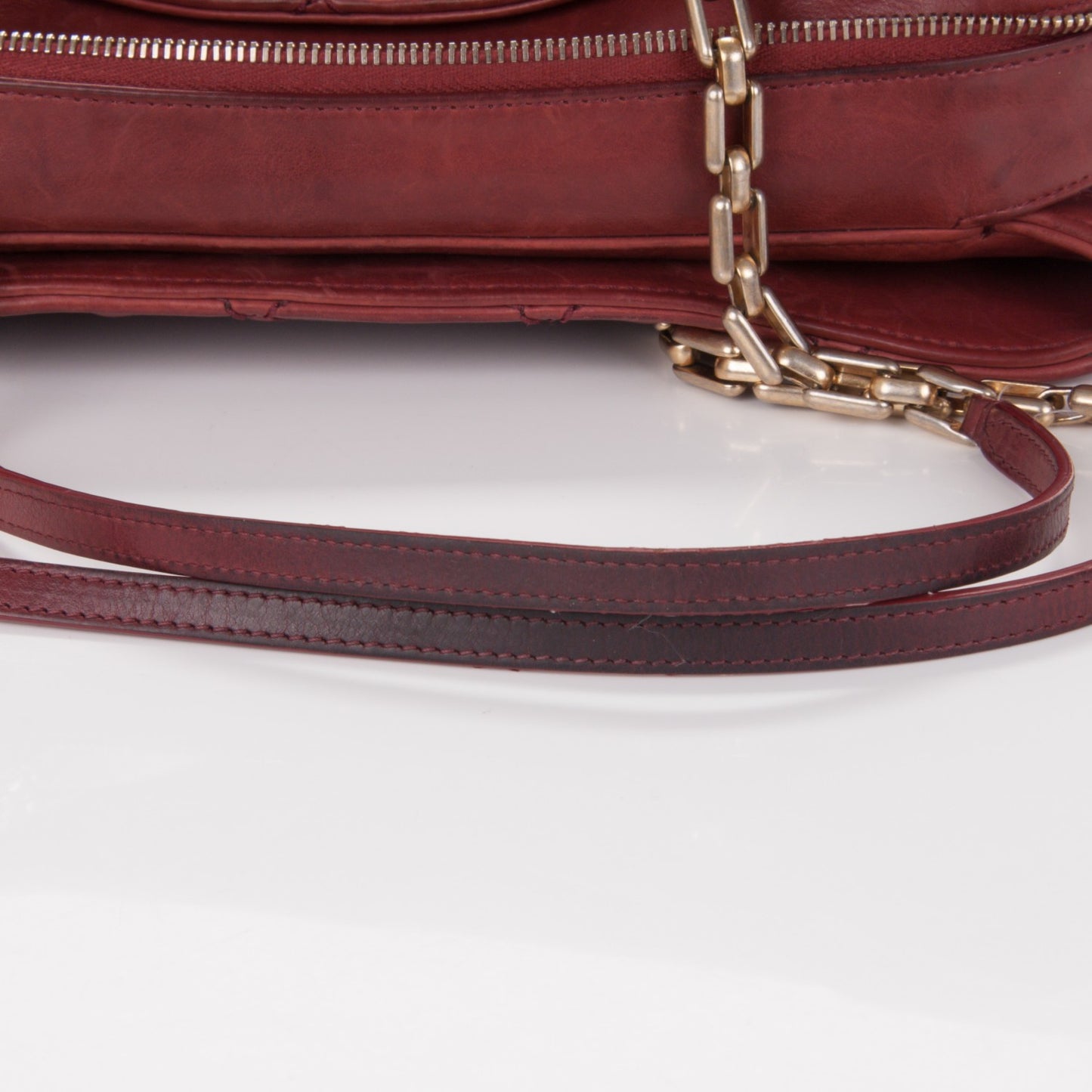 Calfskin Quilted Medium Retro Chain Tote Red