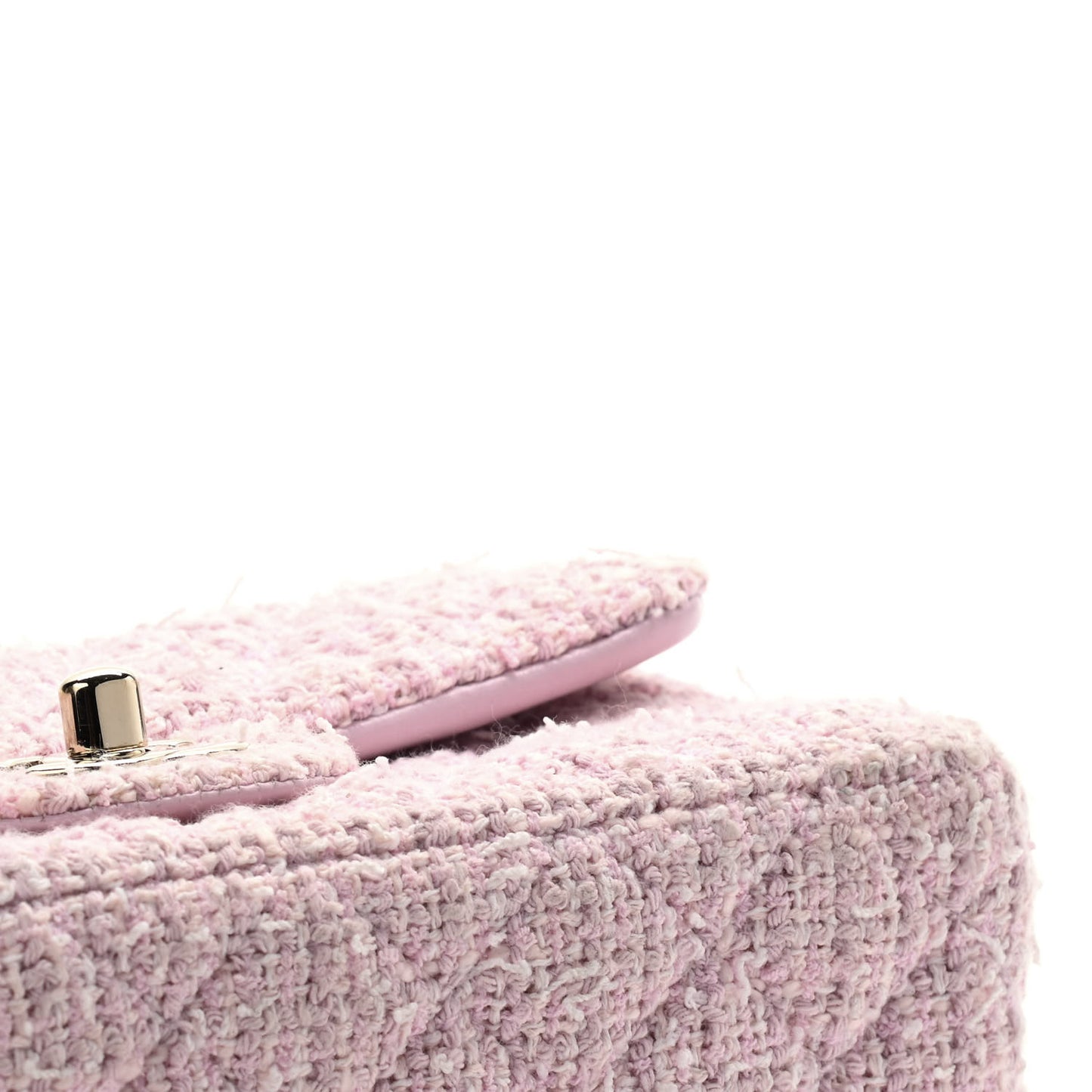 Tweed Quilted Mini Rectangular Flap Pink
