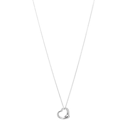 Tiffany Sterling Silver 16mm Elsa Peretti Open Heart Pendant Necklace 1 of 4