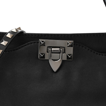 Valentino Garavani Vitello Medium Rockstud Tote Black 8 of 11