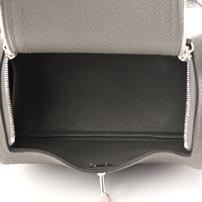 Hermes Taurillon Clemence Mini Lindy 20 Gris Meyer 5 of 10