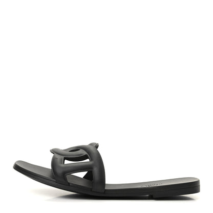 Hermes Rubber Aloha Sandals 41 Black 1 of 10
