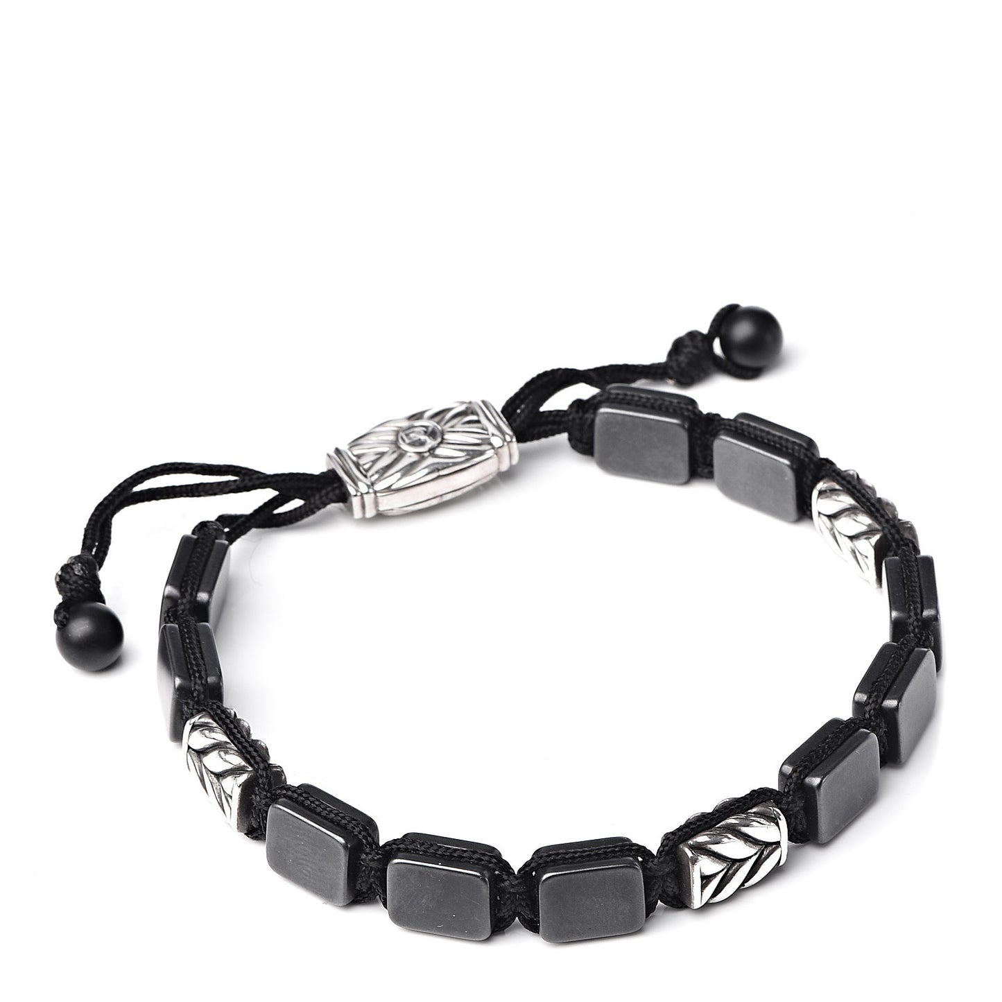 Sterling Silver Titanium Chevron Tile Station Bracelet